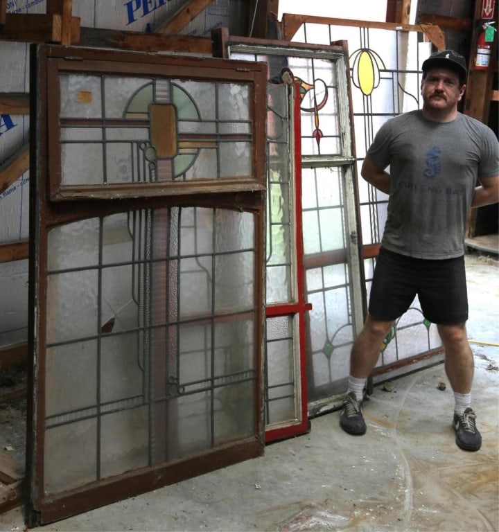 4 MONUMENTAL ANTIQUE STAINED GLASS PANELS (DAMAGED: Four monumental antique stained glass panels (damaged). Disclaimer: This is an online court ordered bankruptcy sale. Participating bidders must have a credit card on file with Live Auctioneers. Credit