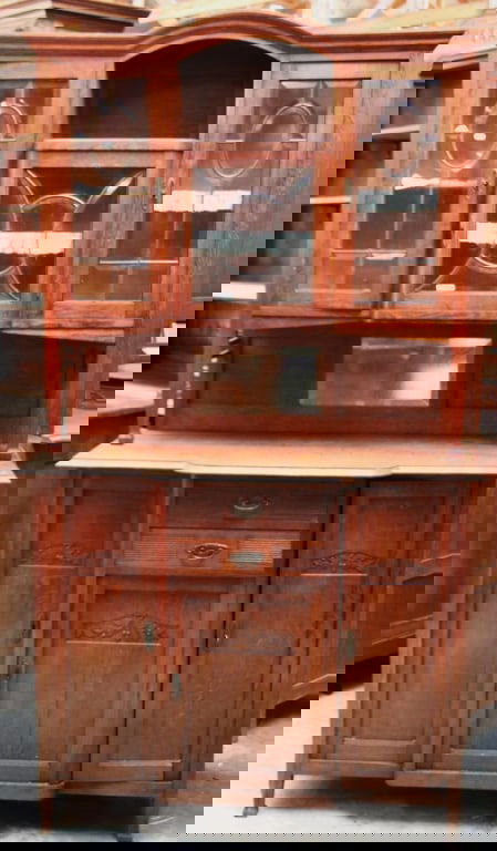 FRENCH OAK VITRINE BUFFET (1 of 9)