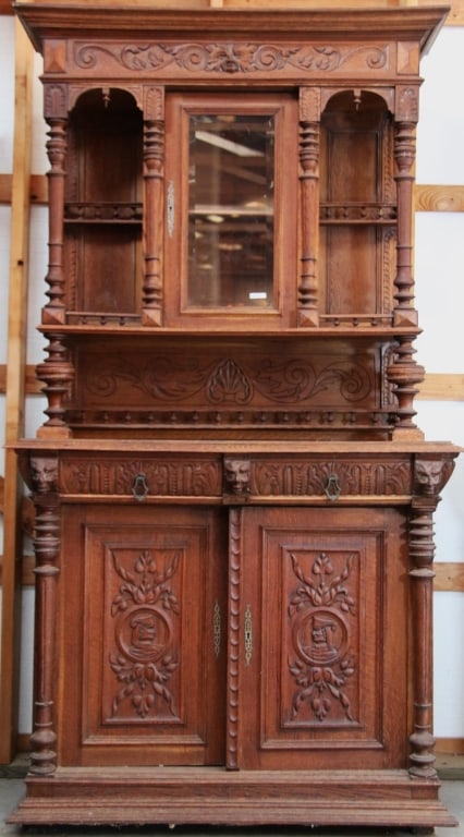 FRENCH RENAISSANCE REVIVAL OAK BUFFET (1 of 8)