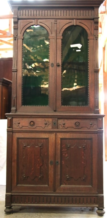 FLEMISH CARVED OAK BOOKCASE (1 of 4)