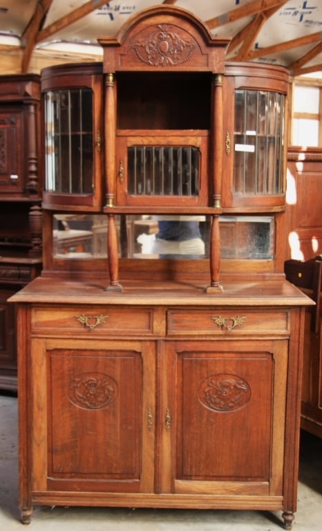 FRENCH OAK VITRINE BUFFET (1 of 7)