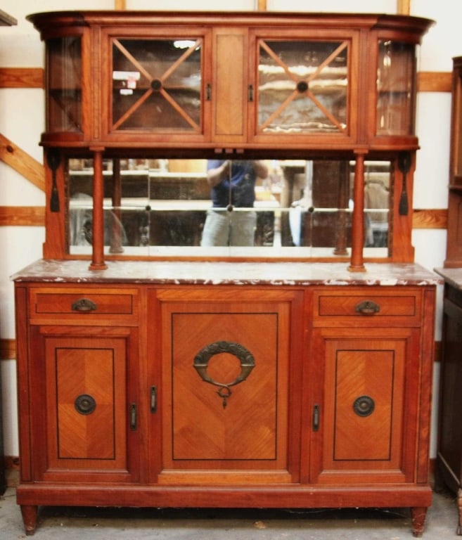 FRENCH WALNUT EBONY INLAID SIDEBOARD (1 of 16)