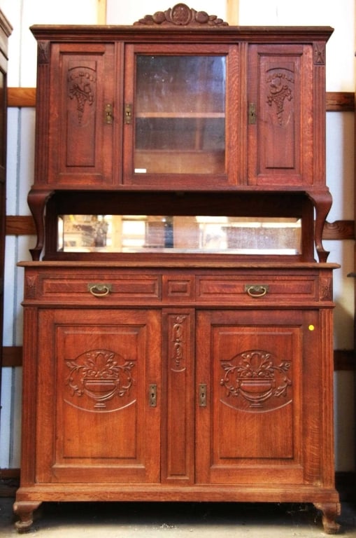 FRENCH OAK VITRINE BUFFET (1 of 5)