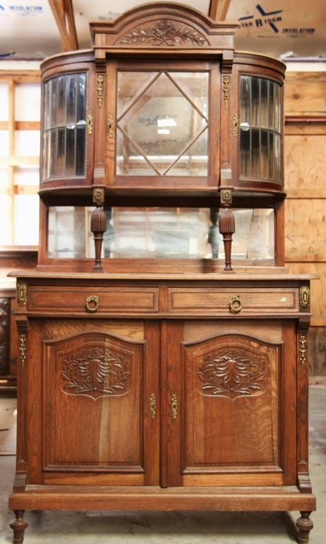 MONUMENTAL ENGLISH MAHOGANY MIRRORED BUFFET (1 of 8)