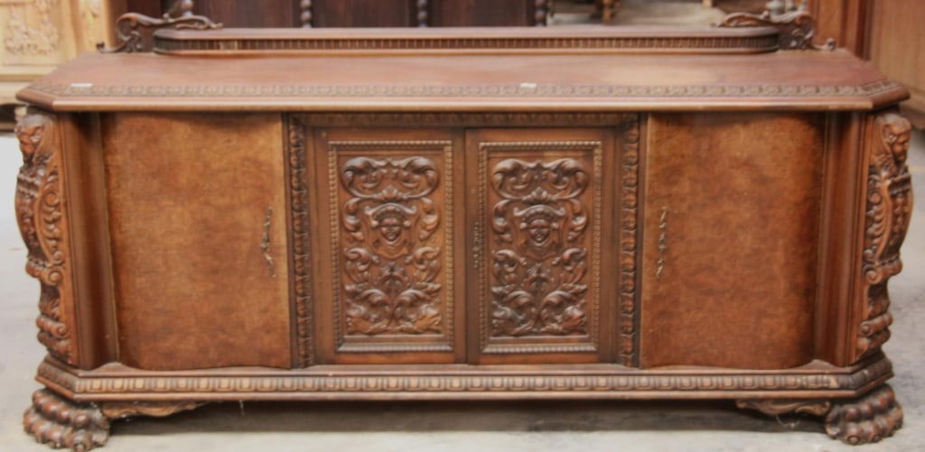 ENGLISH CARVED WALNUT BUFFET (1 of 4)