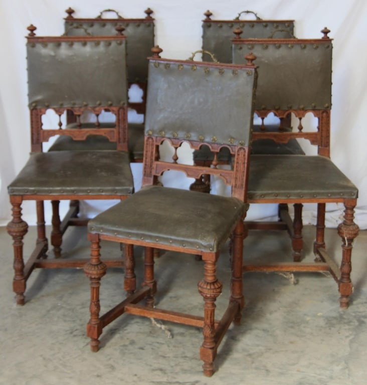 SET OF 5 HENRY ll STYLE DINING CHAIRS (1 of 4)