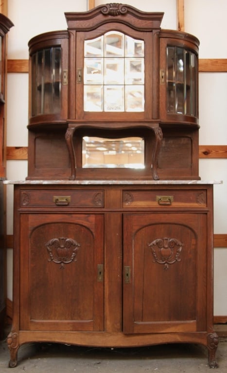 FRENCH OAK MARBLE TOP BUFFET (1 of 4)