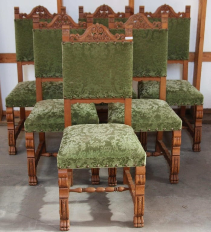 SET OF 6 FRENCH RENAISSANCE STYLE DINING CHAIRS (1 of 5)