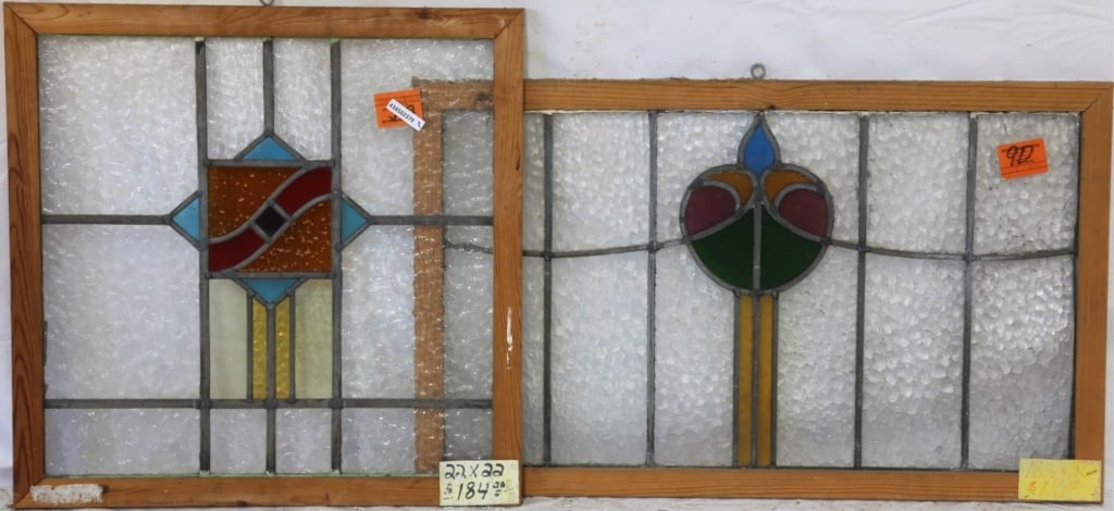 TWO SCOTTISH STAINED GLASS PANELS (1 of 3)