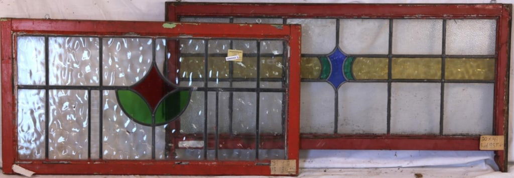 TWO IRISH STAINED GLASS PANELS (1 of 3)