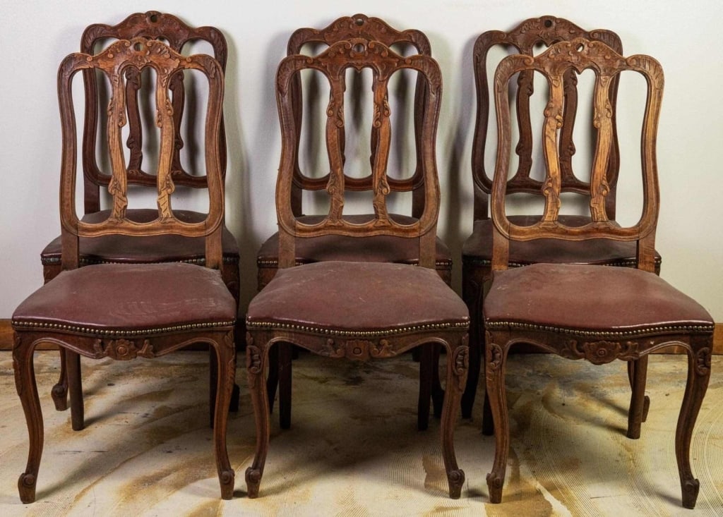 SET OF 6 FRENCH OAK DINING CHAIRS (1 of 4)