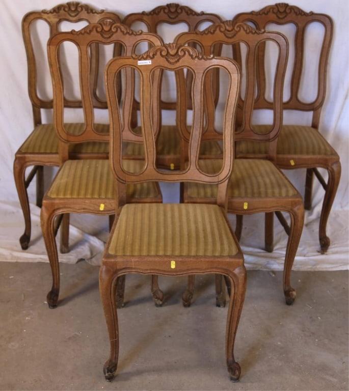 SET OF 6 FRENCH COUNTRY STYLE OAK DINING CHAIRS (1 of 3)