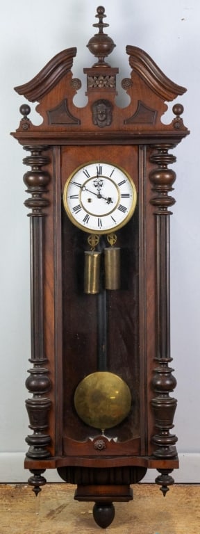 19TH C. ENGLISH VICTORIAN MAHOGANY WEIGHTED REGULA (1 of 4)