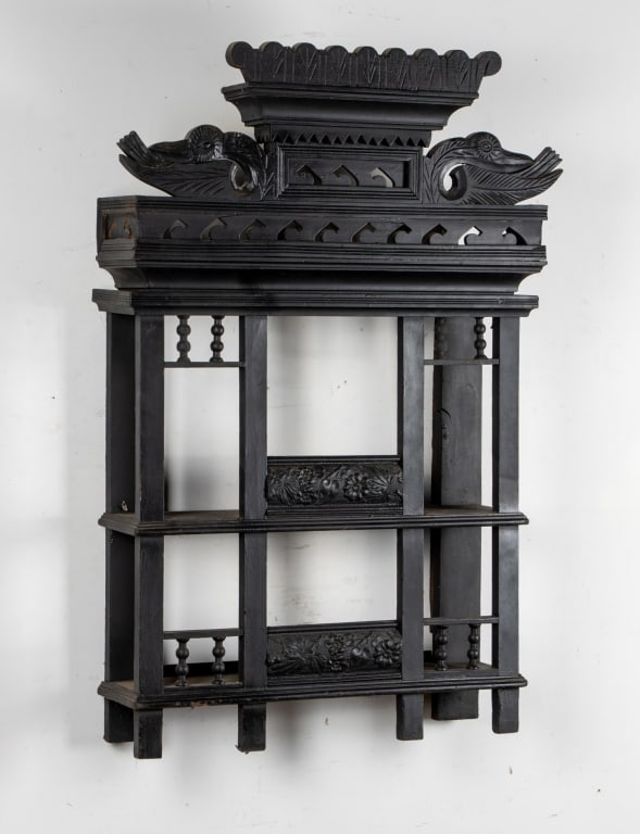 EASTLAKE STYLE EBONIZED WALL ETAGERE - 2
