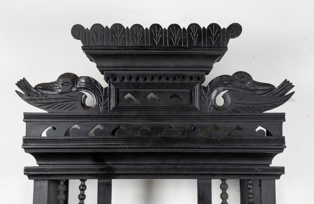 EASTLAKE STYLE EBONIZED WALL ETAGERE - 4