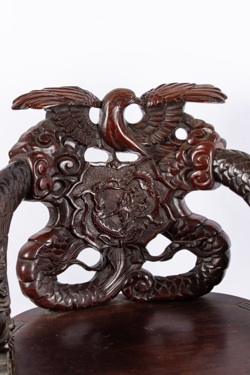 PAIR OF CHINESE HAND-CARVED ARMCHAIRS - 5