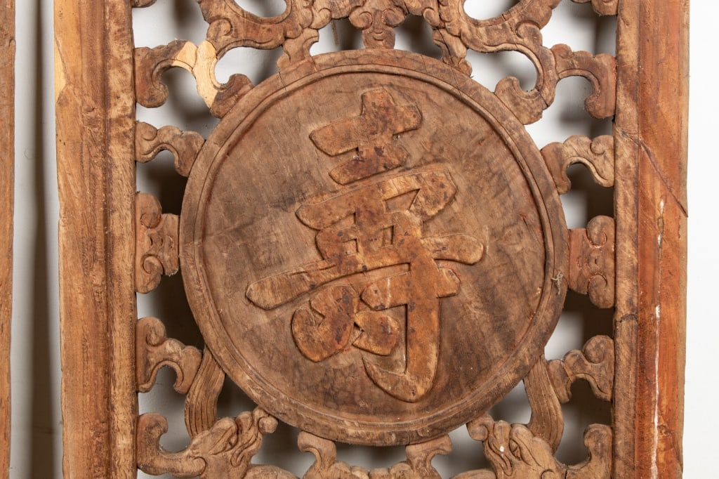 PAIR OF ANTIQUE CHINESE CARVED PANELS - 3