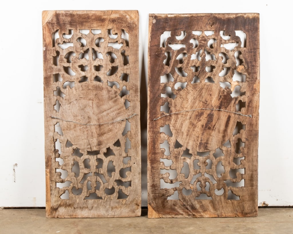 PAIR OF ANTIQUE CHINESE CARVED PANELS - 4