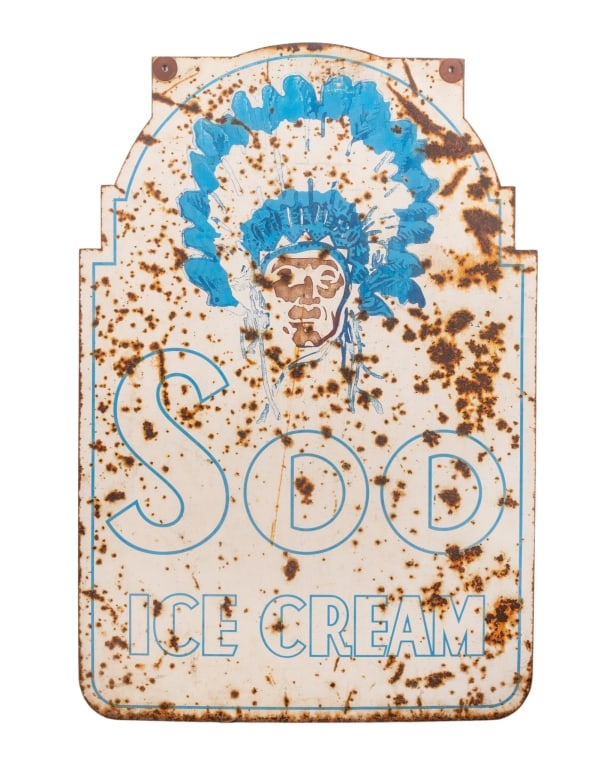 METAL SOO ICE CREAM DOUBLE-SIDED ADVERTISING SIGN (1 of 5)