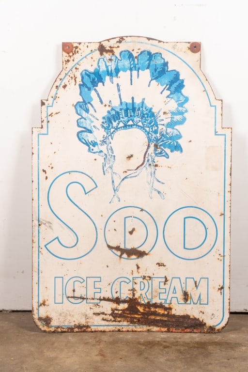 METAL SOO ICE CREAM DOUBLE-SIDED ADVERTISING SIGN - 4
