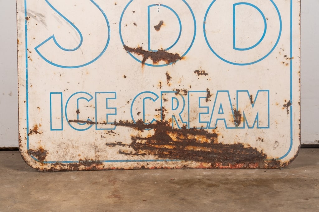 METAL SOO ICE CREAM DOUBLE-SIDED ADVERTISING SIGN - 5
