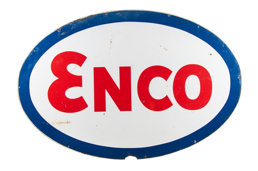 ENCO DOUBLE-SIDED ADVERTISING SIGN (1 of 4)