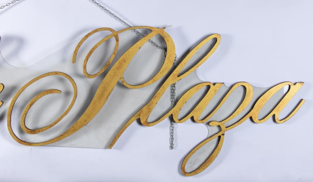 VINTAGE LARGE 'THE PLAZA' SIGN - 3