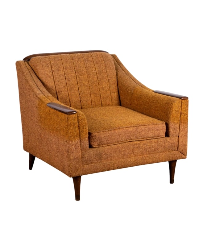 MID-CENTURY KROEHLER CITATION ARMCHAIR: Mid-Century Kroehler Citation armchair. Approximate dimensions: h. 29", w. 32", d. 30" Disclaimer: Participating bidders must have a credit card on file with LiveAuctioneers in order for their bidding