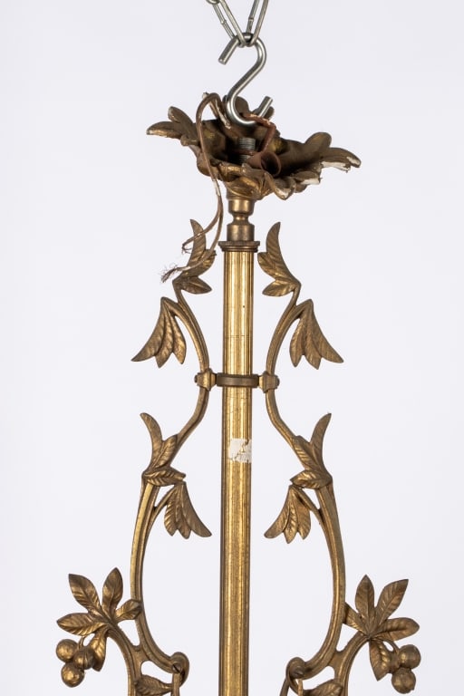FRENCH ART NOUVEAU STYLE BRASS CHANDELIER - 3