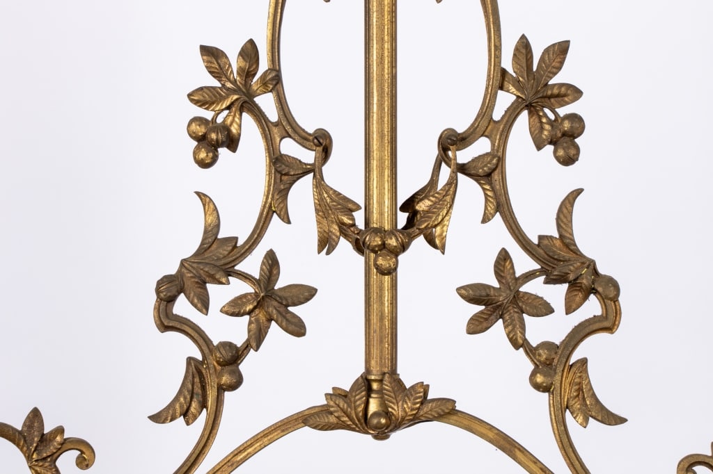FRENCH ART NOUVEAU STYLE BRASS CHANDELIER - 4