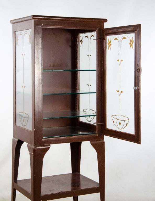 VINTAGE HAND-PAINTED MEDICAL DISPLAY CABINET - 10