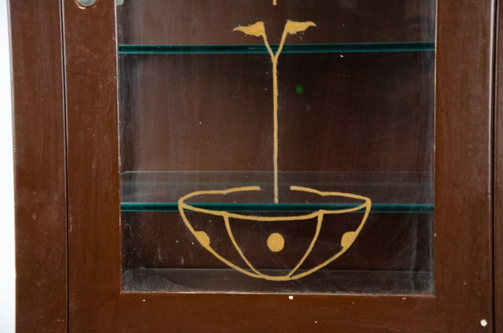 VINTAGE HAND-PAINTED MEDICAL DISPLAY CABINET - 15