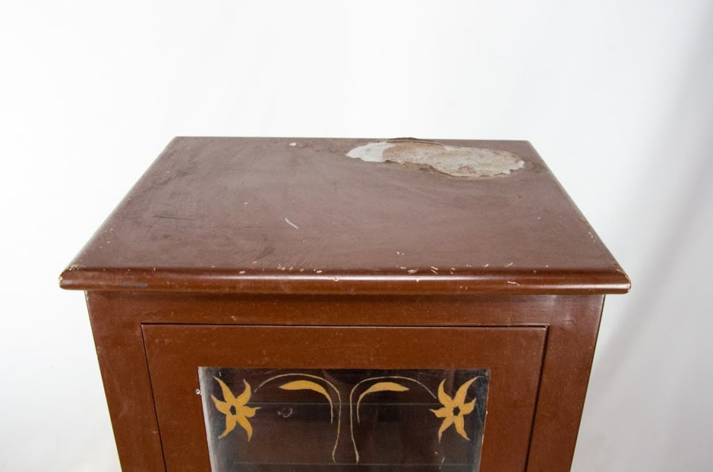 VINTAGE HAND-PAINTED MEDICAL DISPLAY CABINET - 16