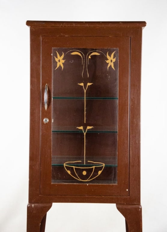 VINTAGE HAND-PAINTED MEDICAL DISPLAY CABINET - 2
