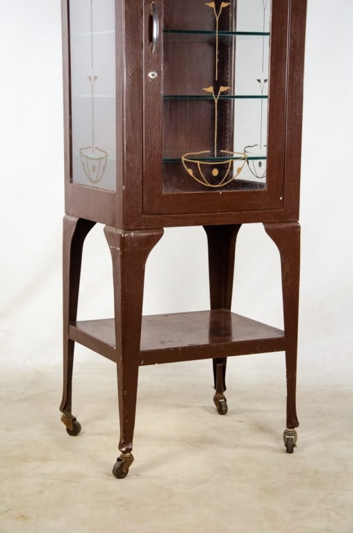 VINTAGE HAND-PAINTED MEDICAL DISPLAY CABINET - 6