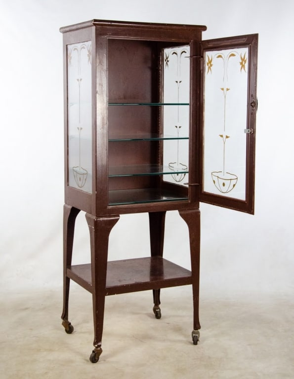 VINTAGE HAND-PAINTED MEDICAL DISPLAY CABINET - 9