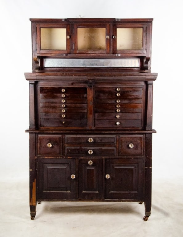 EARLY 20TH CENTURY MAHOGANY DENTAL CABINET - 6