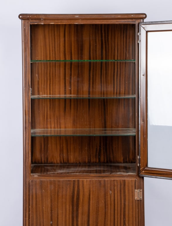 VINTAGE GLASS FRONT MEDICAL CABINET - 6