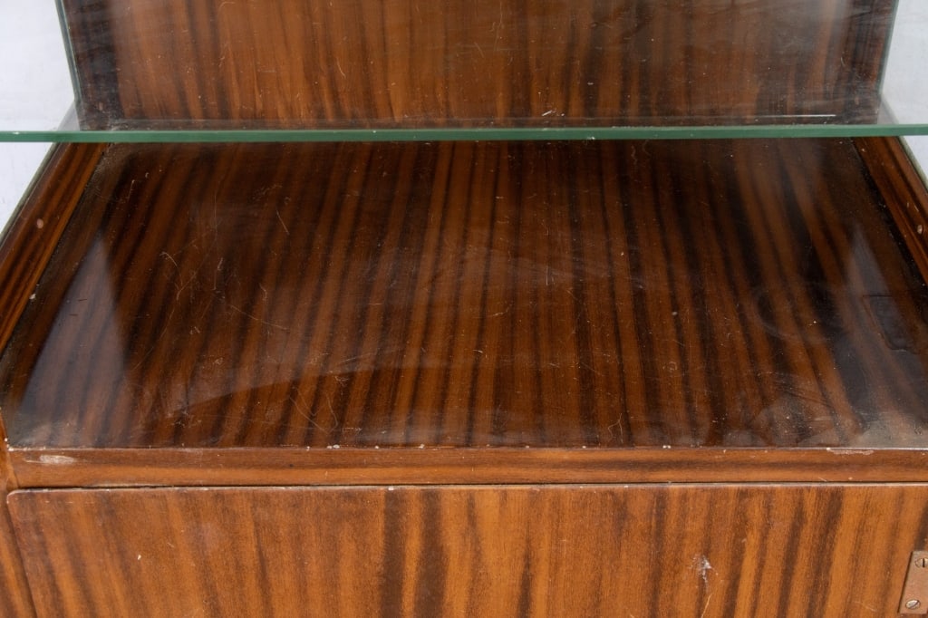 VINTAGE GLASS FRONT MEDICAL CABINET - 8