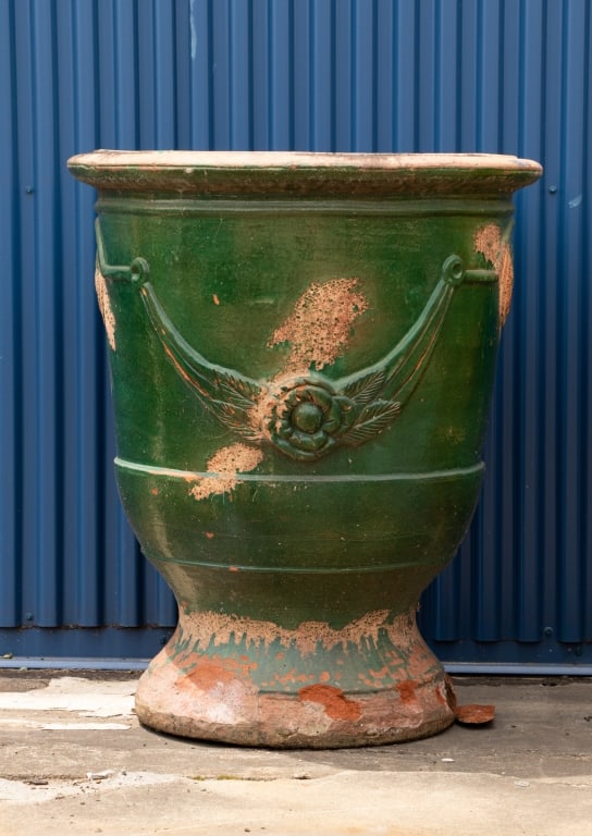 TWO VINTAGE FRENCH TERRACOTTA PLANTERS - 2