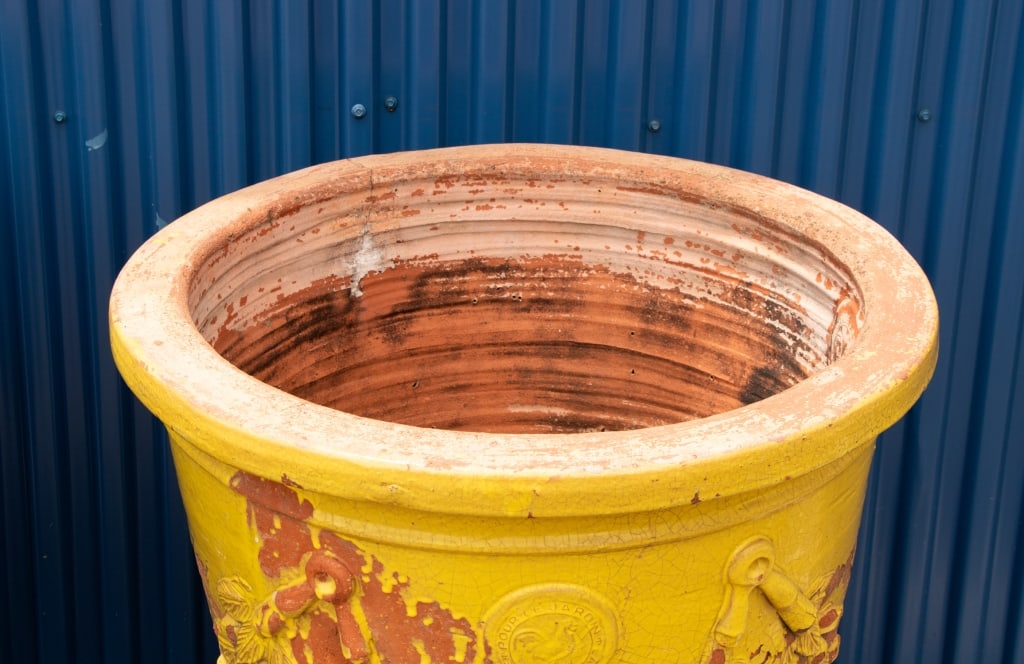 TWO VINTAGE FRENCH TERRACOTTA PLANTERS - 8