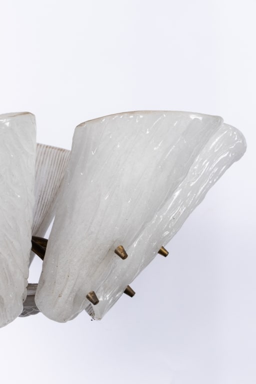 MID-CENTURY J. T. KALMAR STYLE GLASS CHANDELIER - 5
