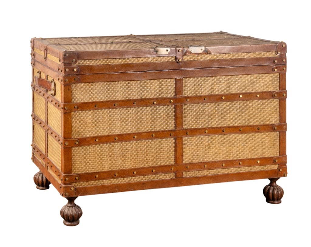 MAITLAND SMITH LEATHER-BOUND TRUNK (1 of 8)