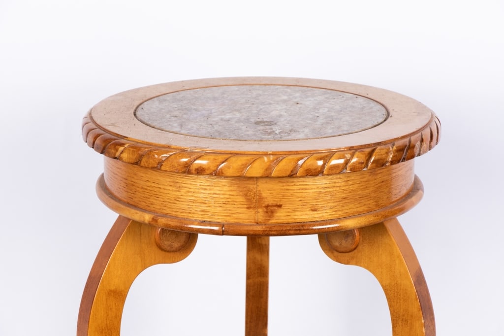 20TH CENTURY MARBLE TOP PEDESTAL TABLE - 4