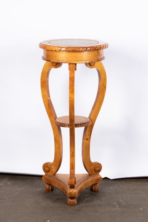 20TH CENTURY MARBLE TOP PEDESTAL TABLE - 6