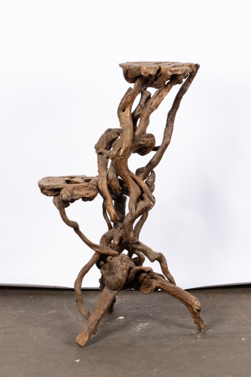 VINTAGE DRIFTWOOD PLANT STAND - 7