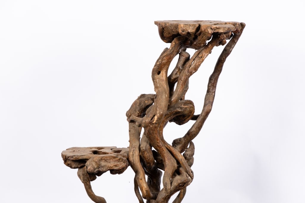 VINTAGE DRIFTWOOD PLANT STAND - 8