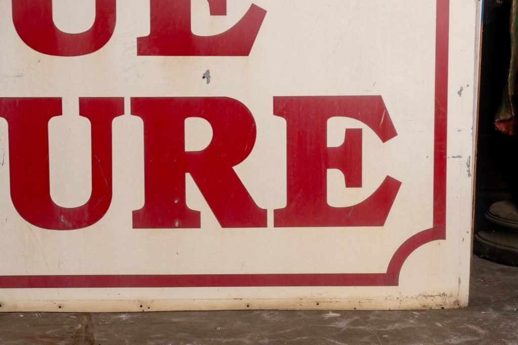 ANTIQUE FURNITURE METAL ADVERTISING SIGN - 3