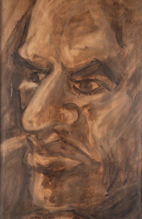 PORTRAIT OF A MAN, SIGNED FLEMING, OIL ON BOARD - 4