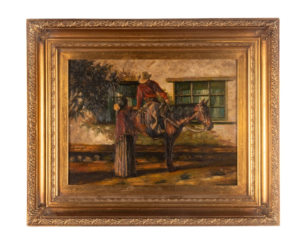 ATTR. TO W. HOMER, HORSEMAN, OIL ON CANVAS: Attributed to W. Homer. Untitled - oil on canvas signed to LR. Framed. Approximate dimensions: h. 19", w. 22.5", d. 3" Disclaimer: Participating bidders must have a credit card on file with